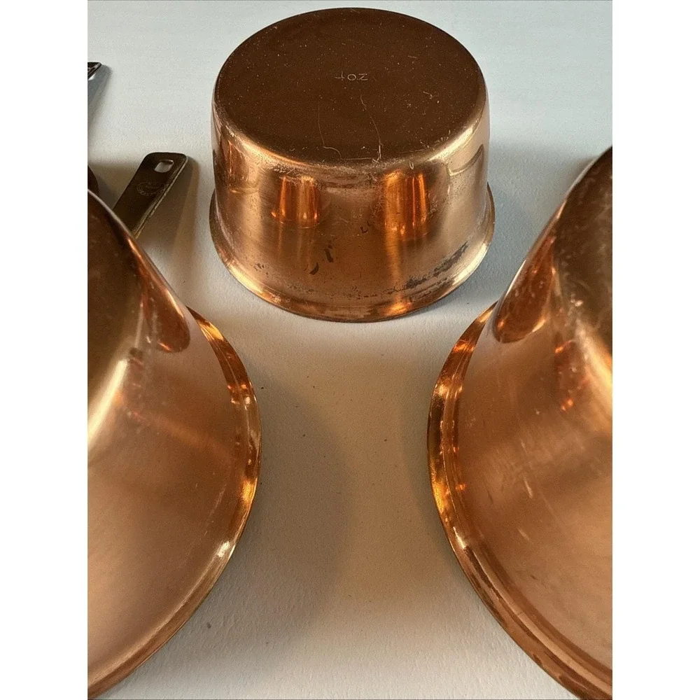 VTG Copper Brass Measuring Cups Set of 4 B&M Douro Made In Korea Rustic Decor